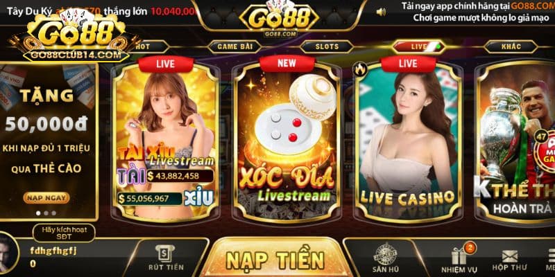 Tổng hợp các game casino Go88 siêu hot cho anh em