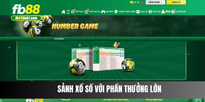 Sảnh xổ số với phần thưởng lớn